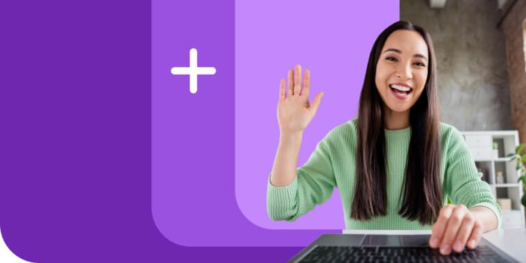 A female coach being happy to sell online coaching and increasing her income.