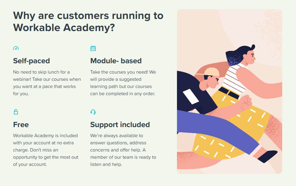 A screenshot of Workable Academy's page.
