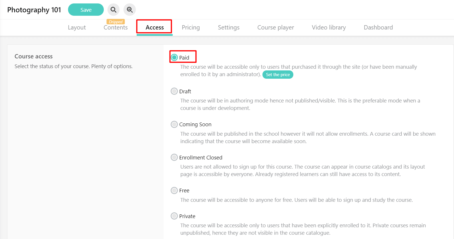An image showcasing how to create a paid company training course with private access on LearnWorlds.