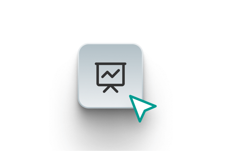 Icon of a dashboard screen representing analytics.