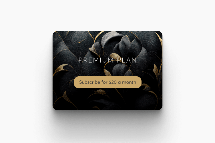 An icon showing the premium plan and the special subscription cost.