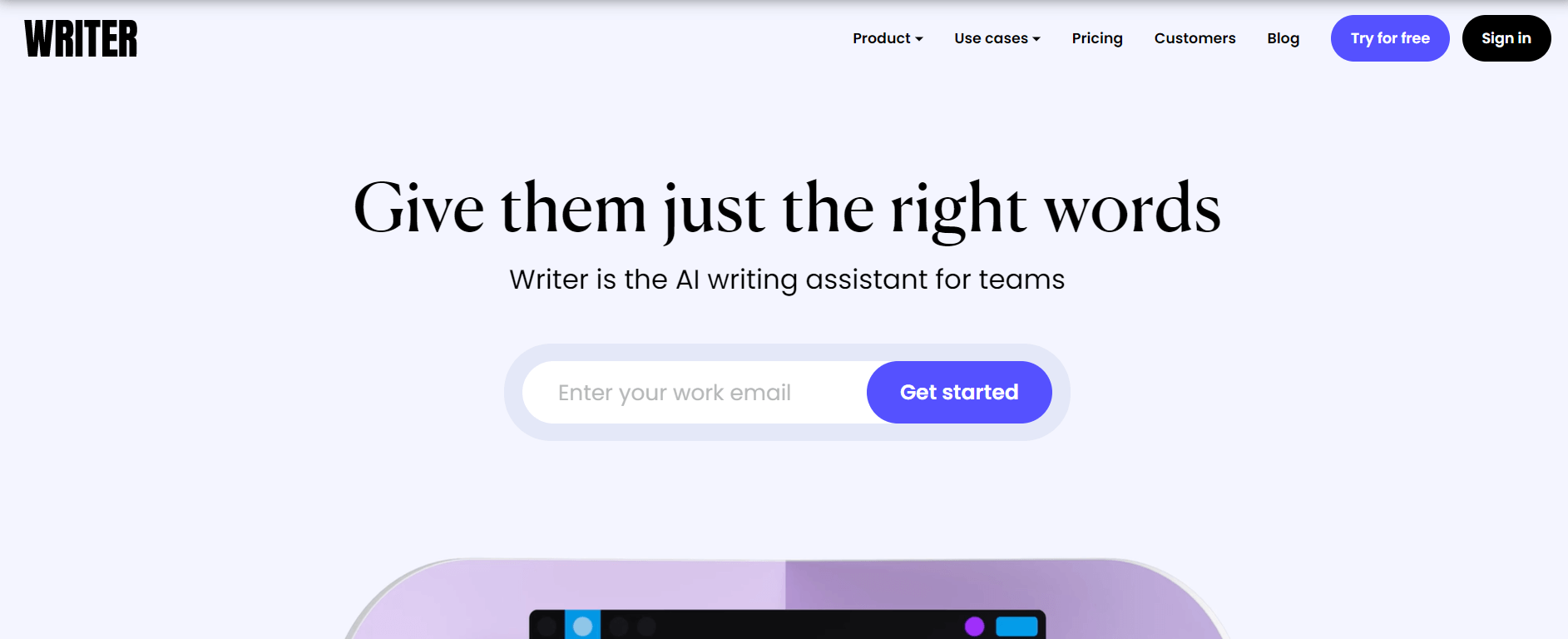 screenshot from Writer