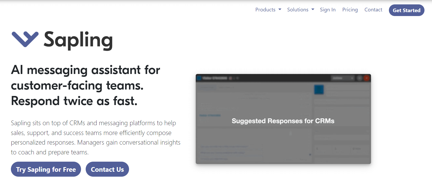 screenshot from Sapling