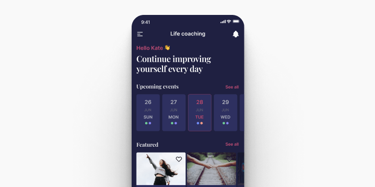 Mobile app screen mockup.