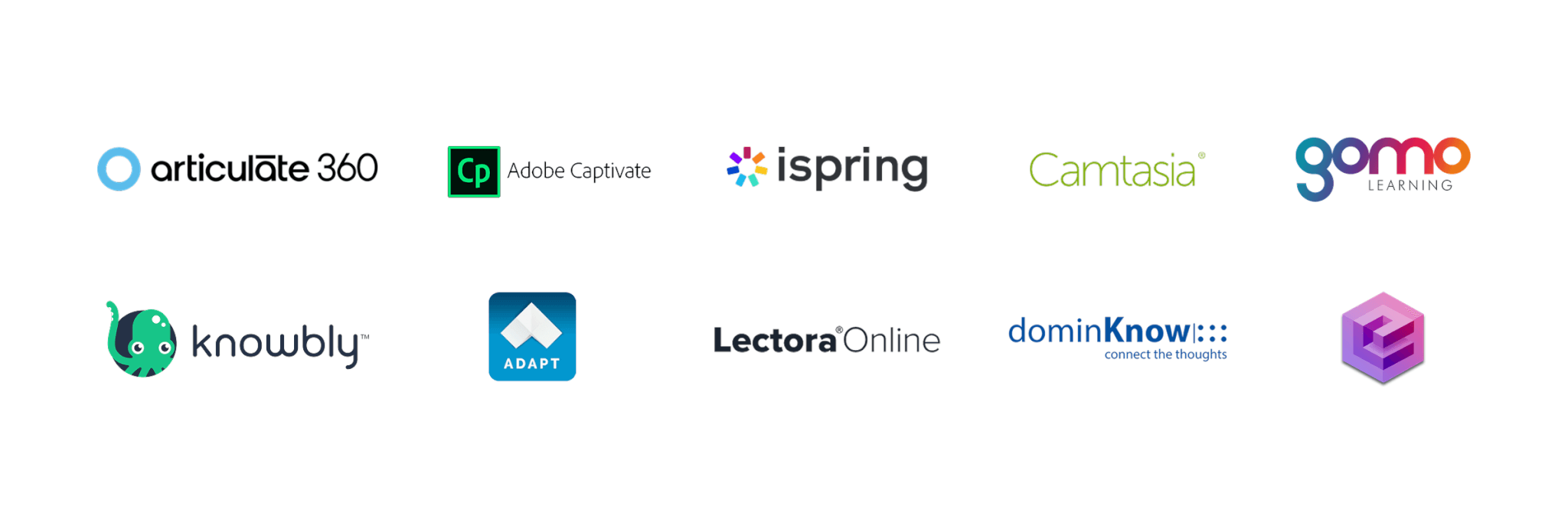 An image featuring a collection of authoring tools logos.