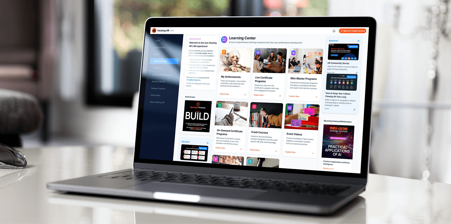 an overview of Hacking HR's Learning Center