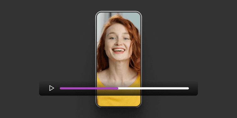 A woman in a portrait mobile orientation.