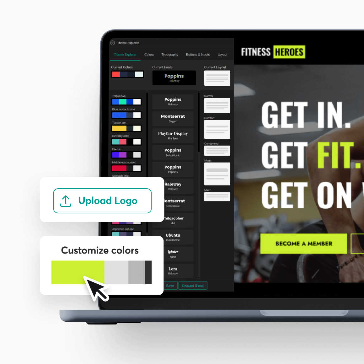 LearnWorlds white-label platform displayed on desktop showing a branded academy interface.