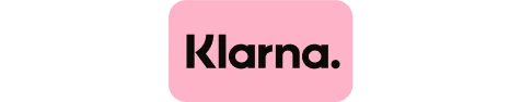 Black sans-serif text reading "Klarna." displayed inside a horizontal pink rounded rectangle, centered on a plain white background.