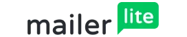 A logo depicting the brand name "mailer lite"; "mailer" in dark gray type, "lite" white inside a green rounded speech-bubble box, on a white...