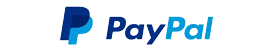PayPal logo: an overlapping dark and light blue stylized "P" icon sits left of the wordmark "PayPal" in blue gradient on a white background.