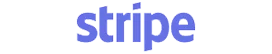 Blue lowercase wordmark "stripe" sits centered, presented as a clean corporate logo on a plain white background.